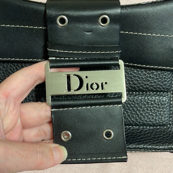 Dior Black Pebbled Leather Street Chic Shoulder Bag w/3 detachable accessories - Picture 9 of 13